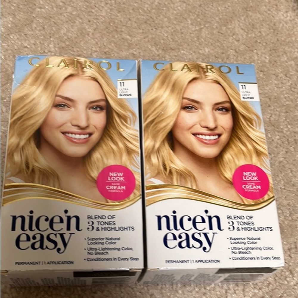 Lot of 2 NEW Clairol Nice ‘n Easy Hair Color- ultra light blonde